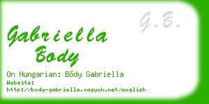 gabriella body business card