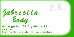gabriella body business card